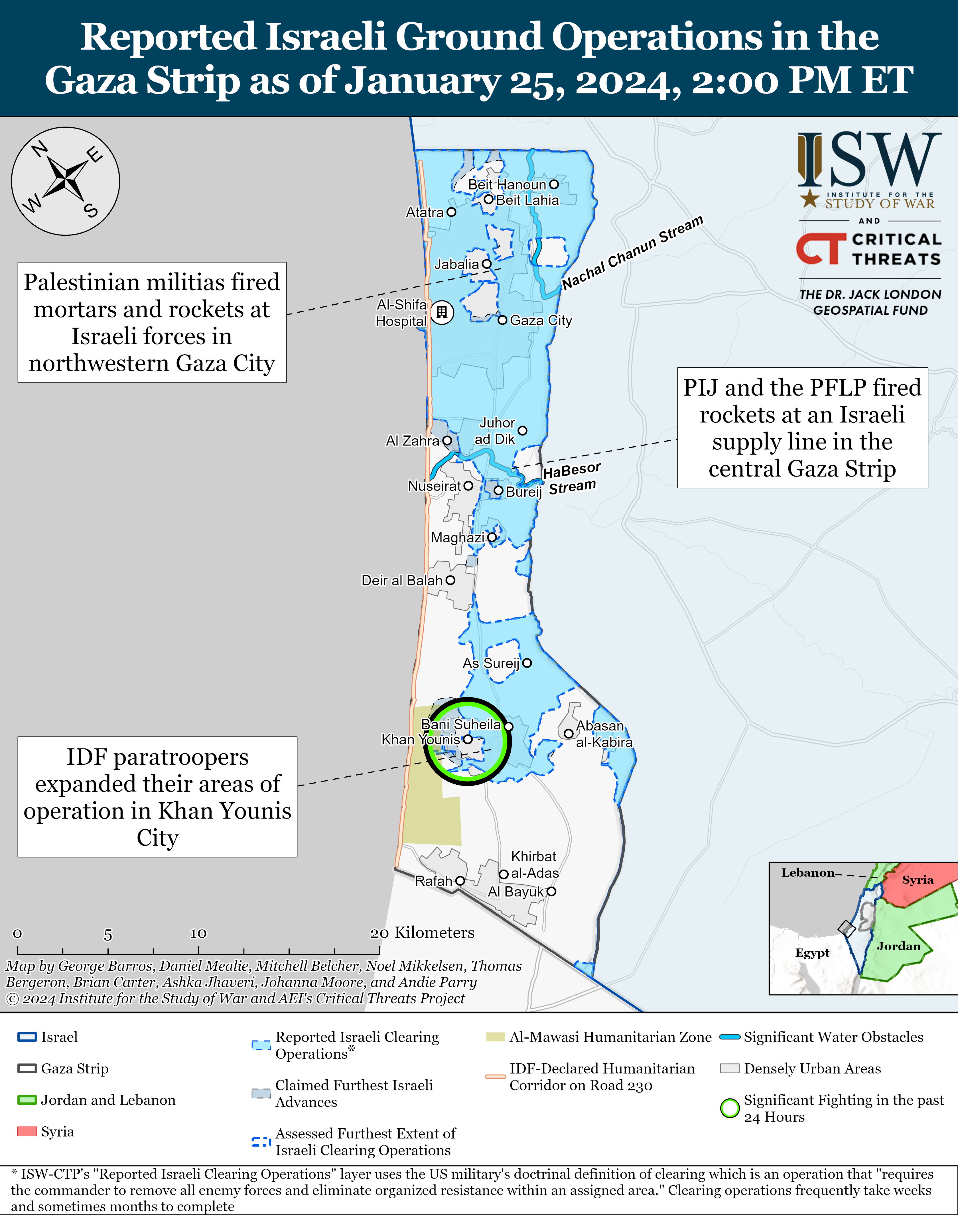 Iran Update January 25 2024 Institute For The Study Of War   Gaza Clearing Battlemap January 25%2C2024 